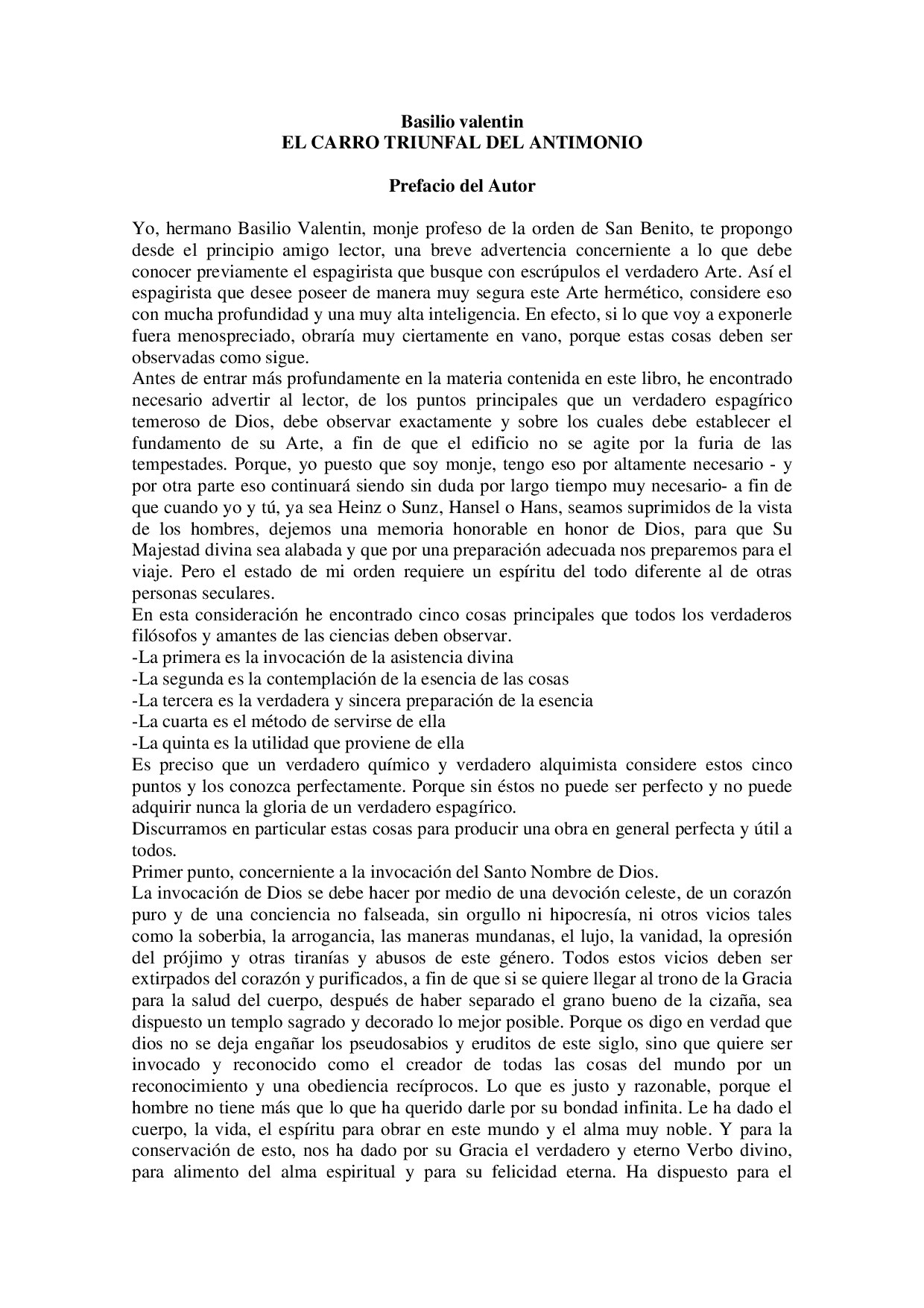 El Carro Triunfal del Antimonio