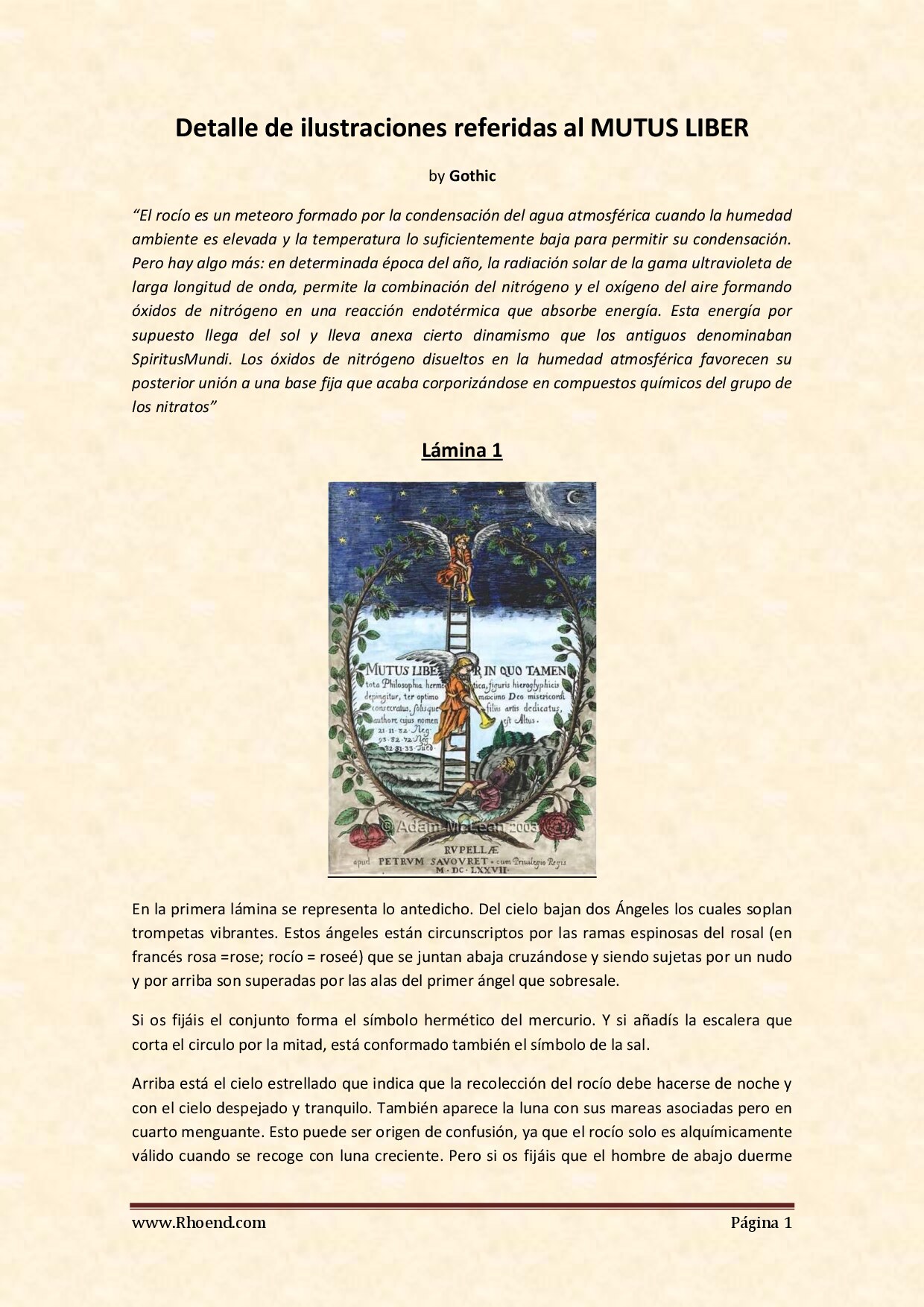 Explicacion final al Mutus Liber
