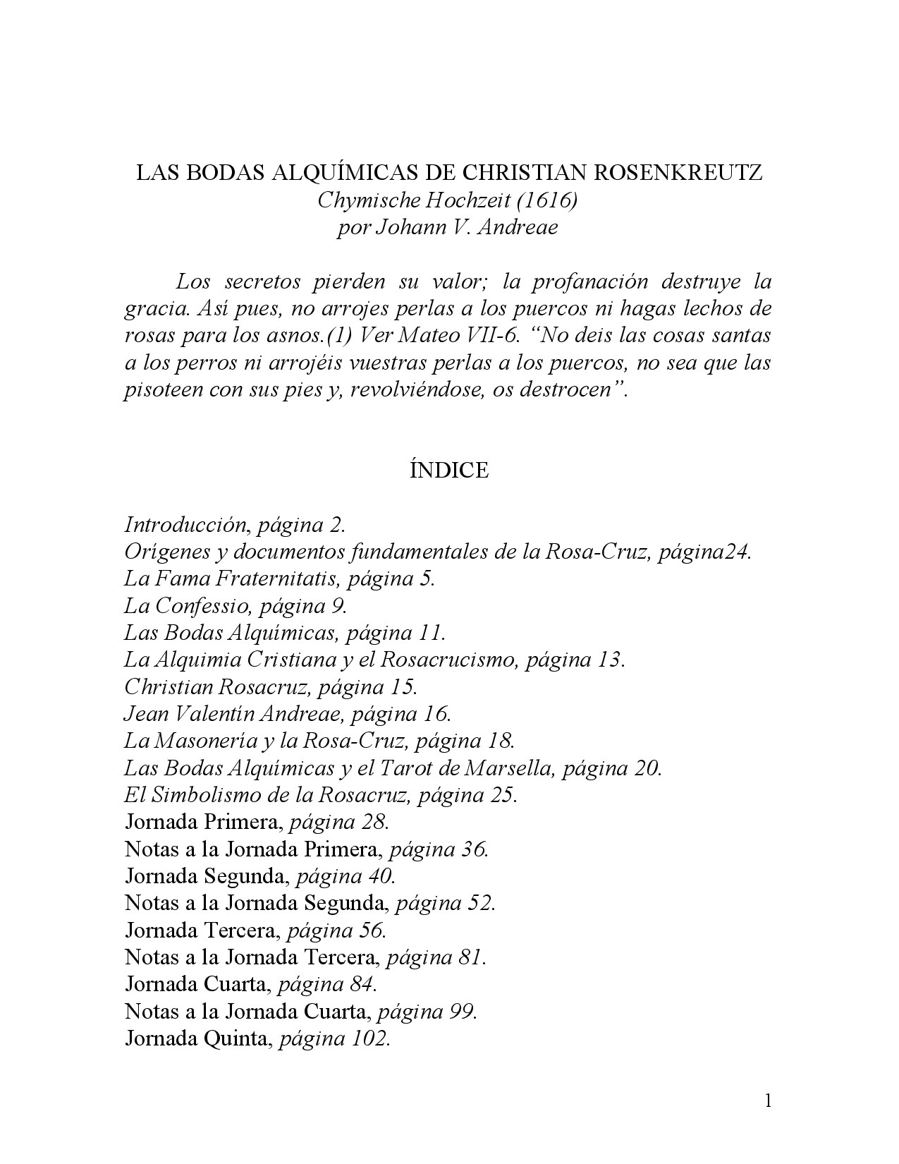 LAS BODAS ALQUÍMICAS DE CHRISTIAN ROSENKREUTZ