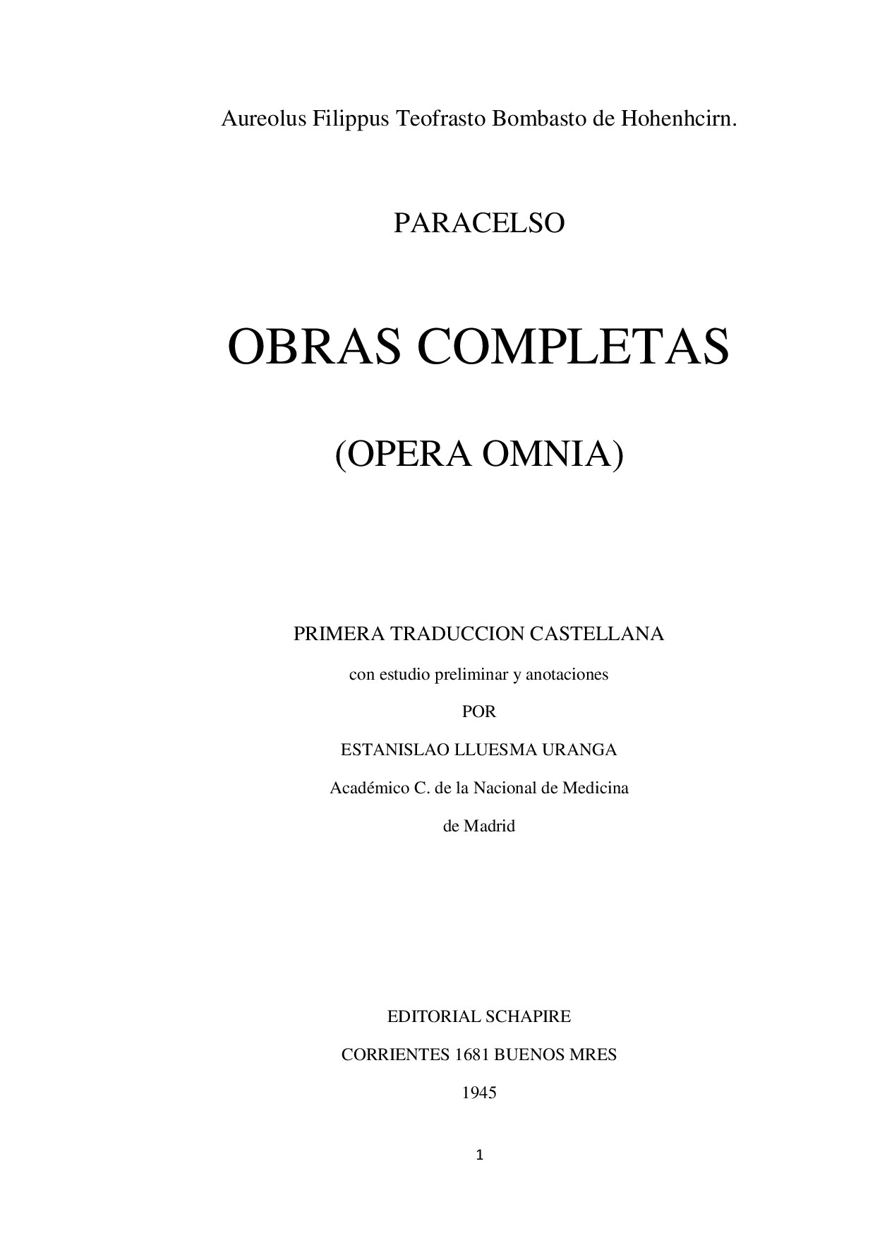 Obras Completas (Opera Omnia)